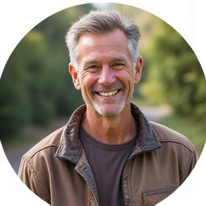 David L., 55, looking strong and happy on a bike trail