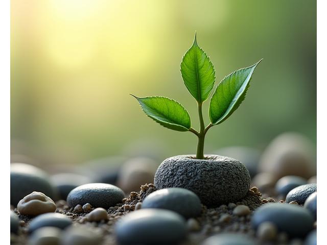 Stylized graphic of interconnected gears or a thriving plant with strong roots, representing interconnectedness and resilience.