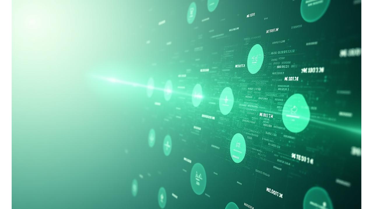 Abstract representation of data security with interlocking digital shields and glowing lines, symbolizing protection and interconnectedness.