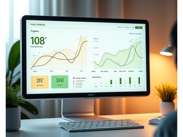 Interactive health progress charts and graphs on a computer screen, showing trends over time.